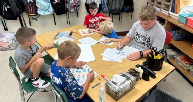 Students working in 3rd grade classroom