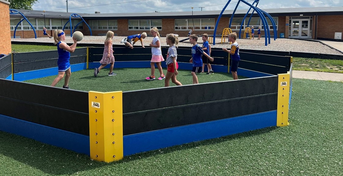 Students playing on the playground